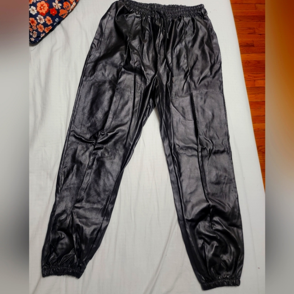 Pleather joggers